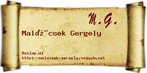 Malácsek Gergely névjegykártya